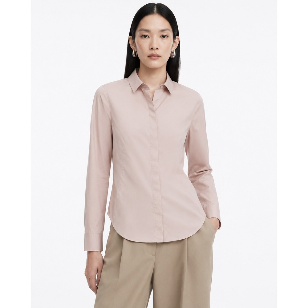 COS Women Pink Hidden Button Down Long Sleeve Tailored Shirt Size 2